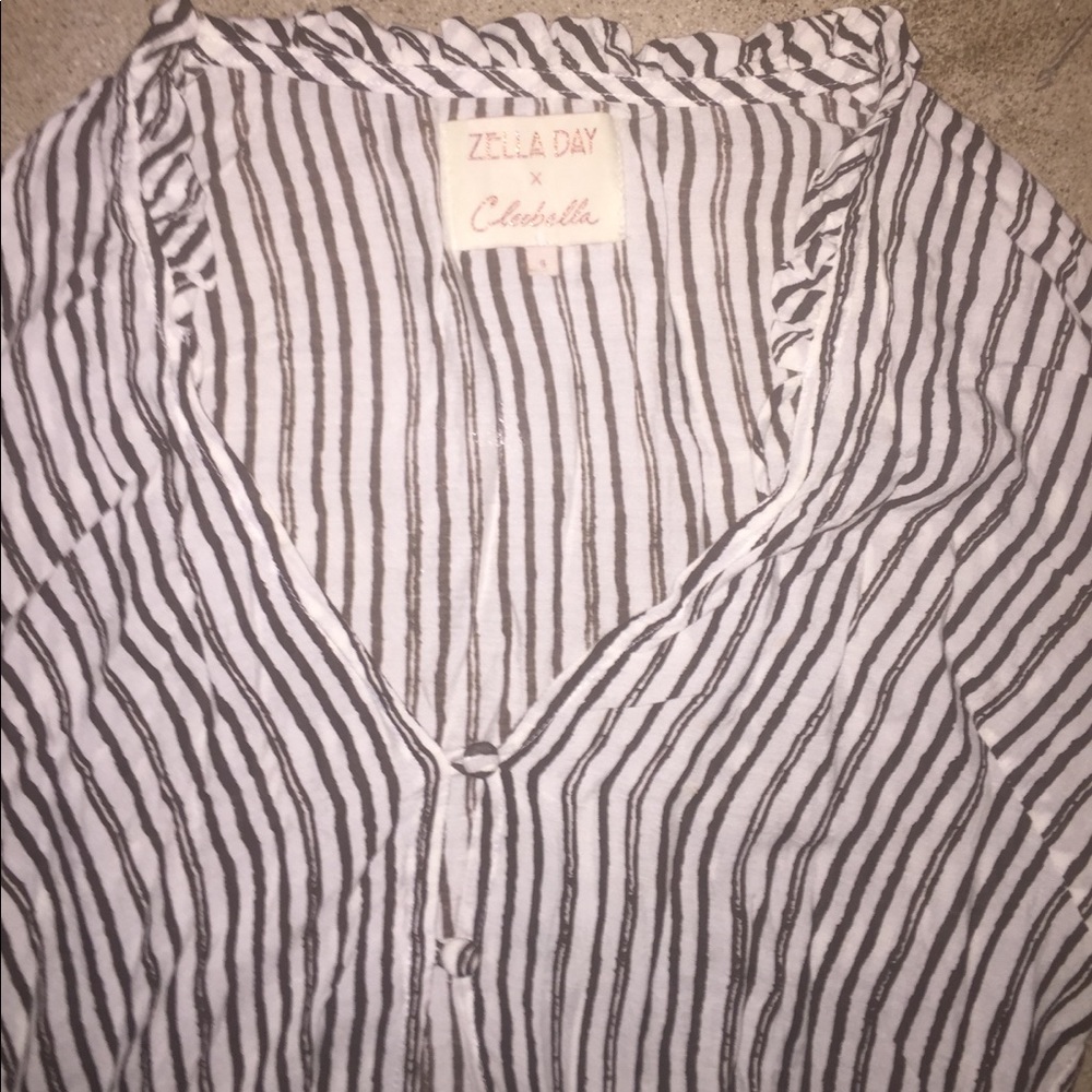 Cleobella Striped tie front top